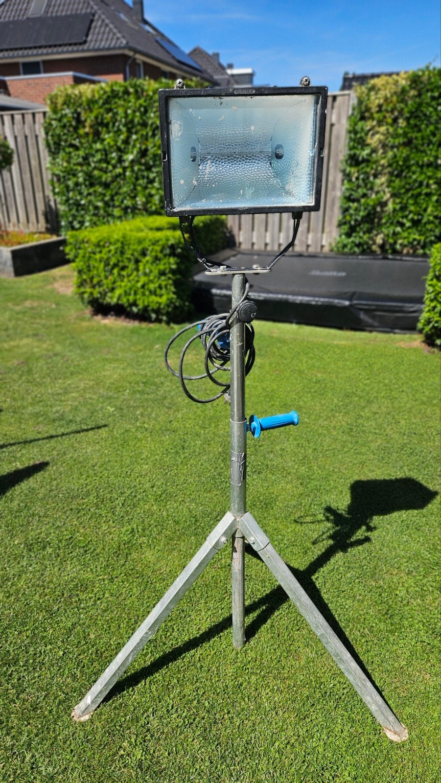 Eurolux Art. 200 bouwlamp 1000W – IP54 – verstelbaar statief, Ophalen, Gebruikt, Met statief, Lamp met armatuur