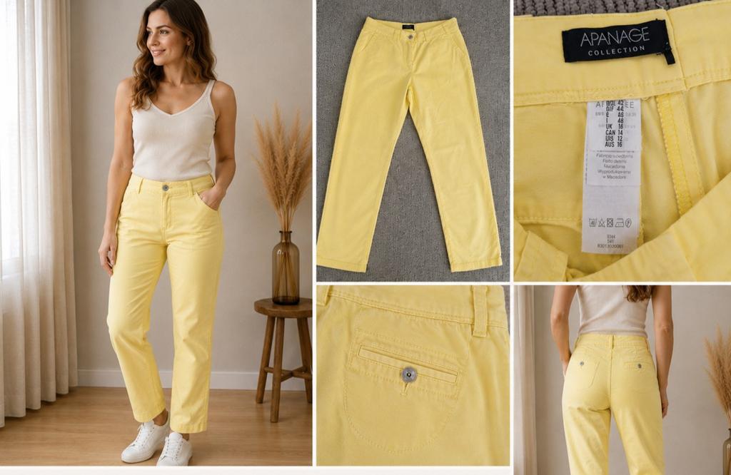 Apanage gele broek – maat 42 – nette chino broek, Geel, Maat 42/44 (L), Ophalen of Verzenden, Zo goed als nieuw