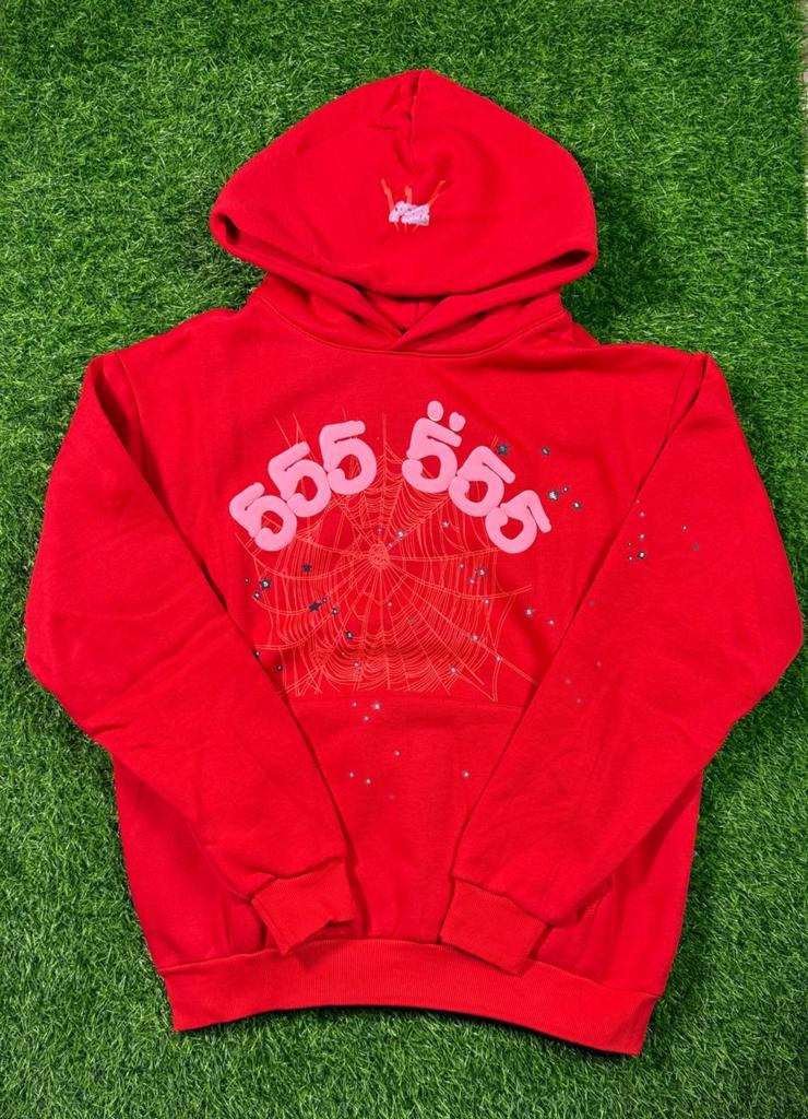 Sp5der Red 555 Hoodie - Exclusieve Rode Spinnenweb Trui, Verzenden, Nieuw