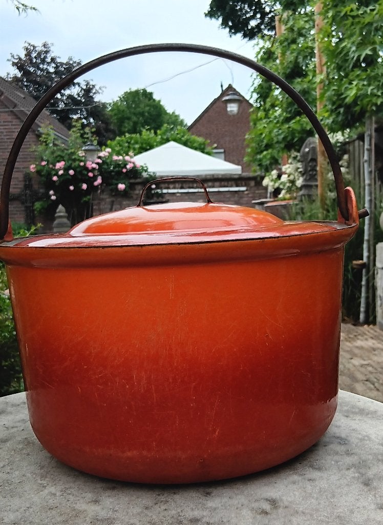 Gietijzeren heksenketel DRU FE BELGIUM ? 32 cm. cm (G354), Kookpan of Snelkookpan, Gebruikt, Gietijzer, Ophalen of Verzenden