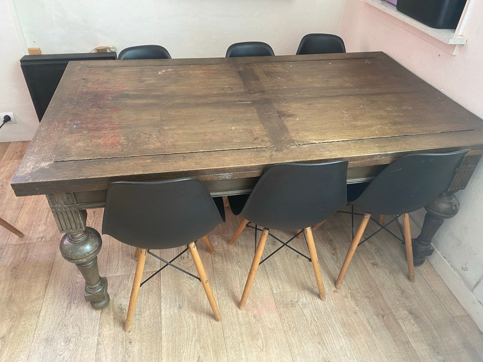 Uitschuifbare eetkamertafel - opknapper, Huis en Inrichting, Tafels | Eettafels, Gebruikt, 100 tot 150 cm, 150 tot 200 cm, Vijf personen of meer