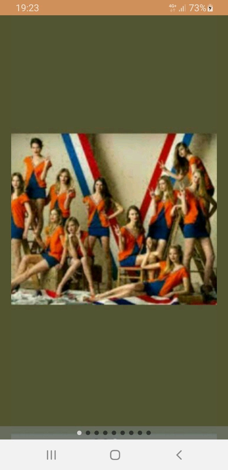 Oranje/Blauwe Jurk met V-hals bavaria zgan, Oranje, Ophalen of Verzenden, Zo goed als nieuw, Maat 36 (S)
