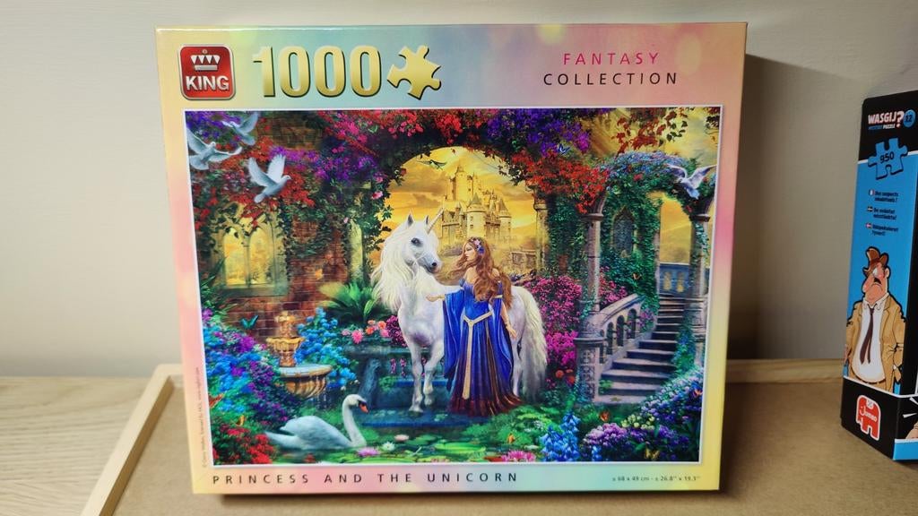 King Legpuzzel 1000 stukjes - Princess and the Unicorn, Ophalen of Verzenden