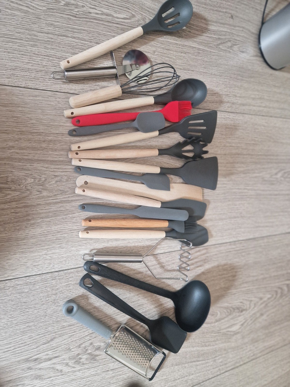 Diverse keukengerei set - siliconen en hout, Hout, Ophalen of Verzenden, Meerkleurig, Overige typen