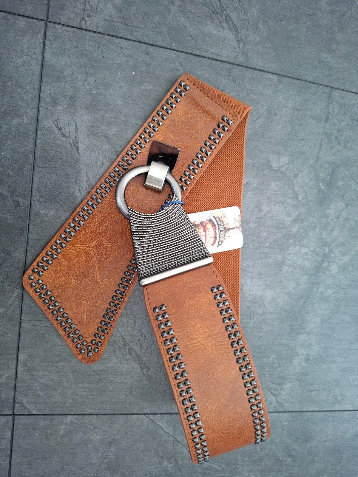 Nieuwe Boho Riem met Studs - Bruin, Tailleriem, Ophalen of Verzenden, Bruin, 5 cm of meer