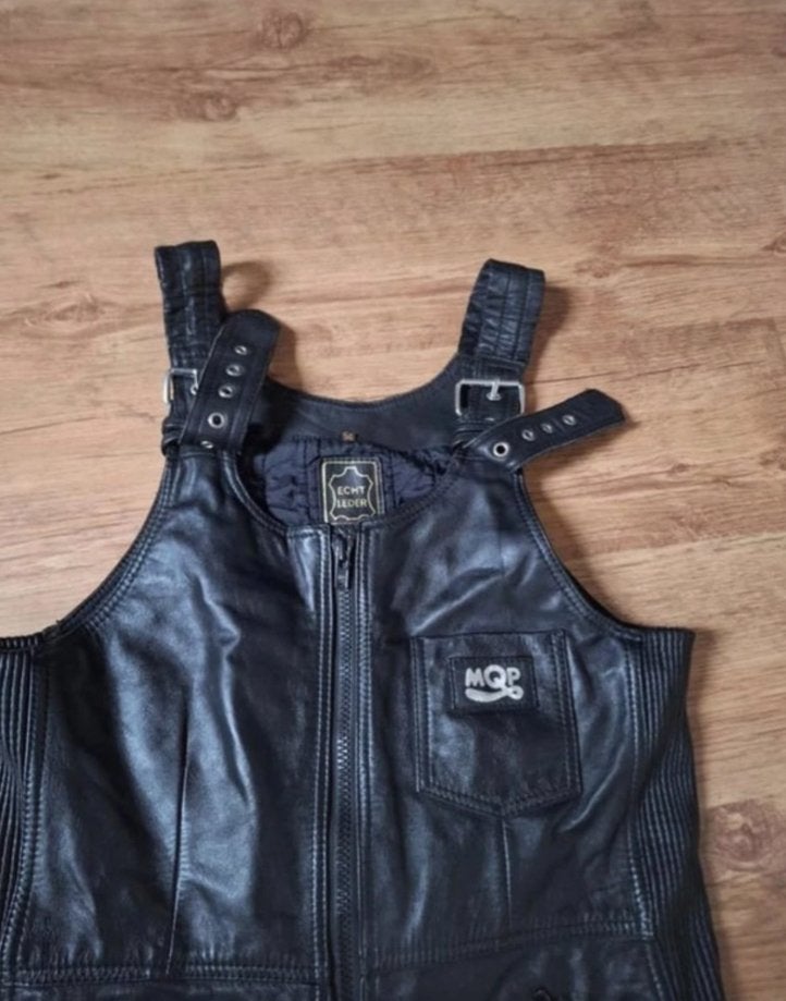 Zwart leren motoroverall - MQP, Motoren, Verzenden, Tweedehands, Heren, Overall