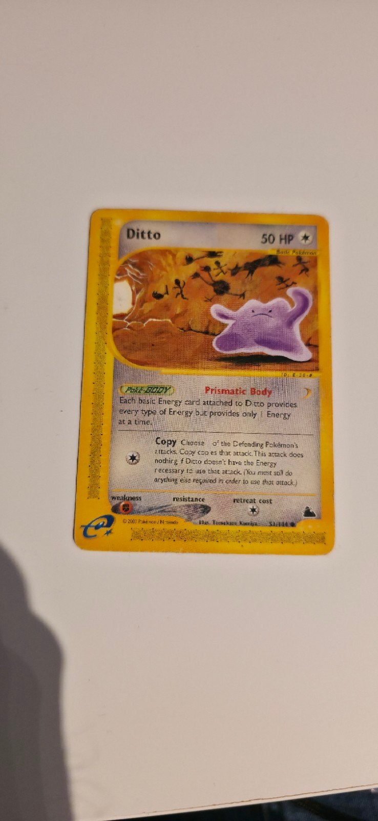 Ditto Pokémon Kaart 2003 - Zeldzaam exemplaar, Ophalen of Verzenden, Gebruikt, Losse kaart