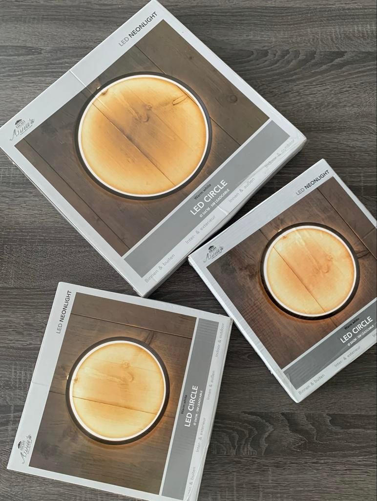 Drie LED Circle lampen, 1 grote en 2 kleine, Ophalen of Verzenden, Nieuw