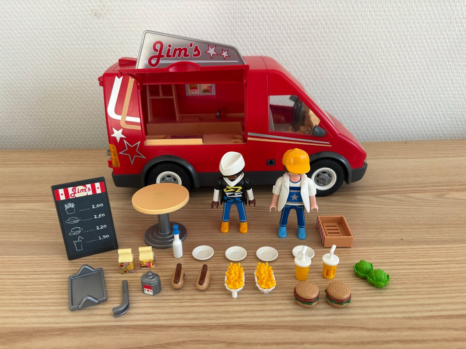 Playmobil Jimmy's frietkraam met figuren en accessoires, Gebruikt, Complete set, Voertuig, Ophalen of Verzenden