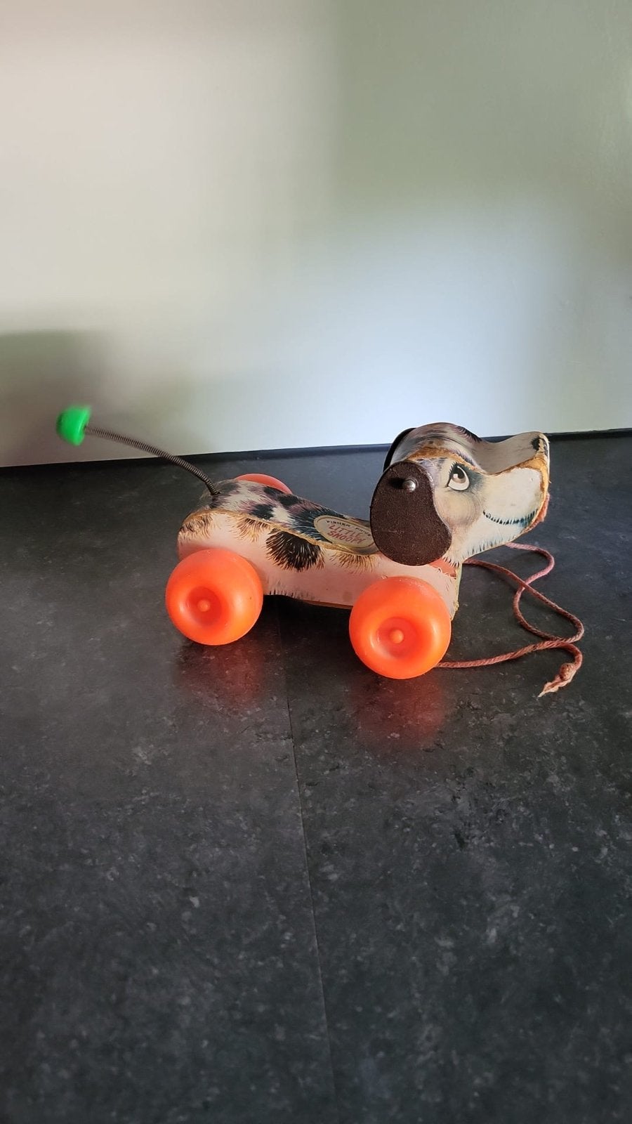 Vintage Fisher-Price Little Snoopy Trekpop Hond, Ophalen of Verzenden, Gebruikt, Overige typen, Met wieltjes