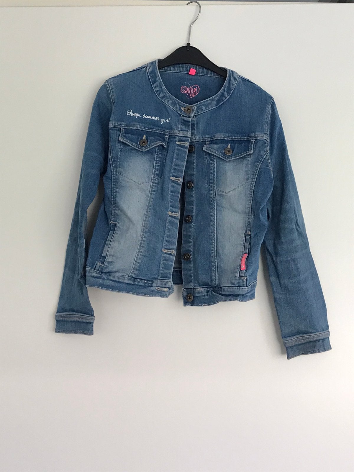 Een blauw spijkerjasje maat 134/140, Ophalen, Nieuw, Meisje, Jas