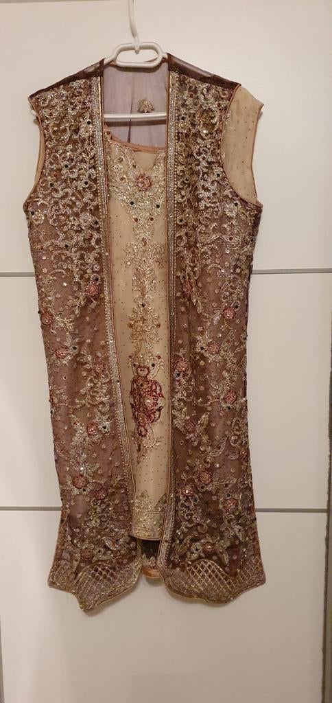 Prachtige Indiase/Pakistaanse jurk maat 44/46, Bruin, Maat 46/48 (XL) of groter, Ophalen of Verzenden, Zo goed als nieuw