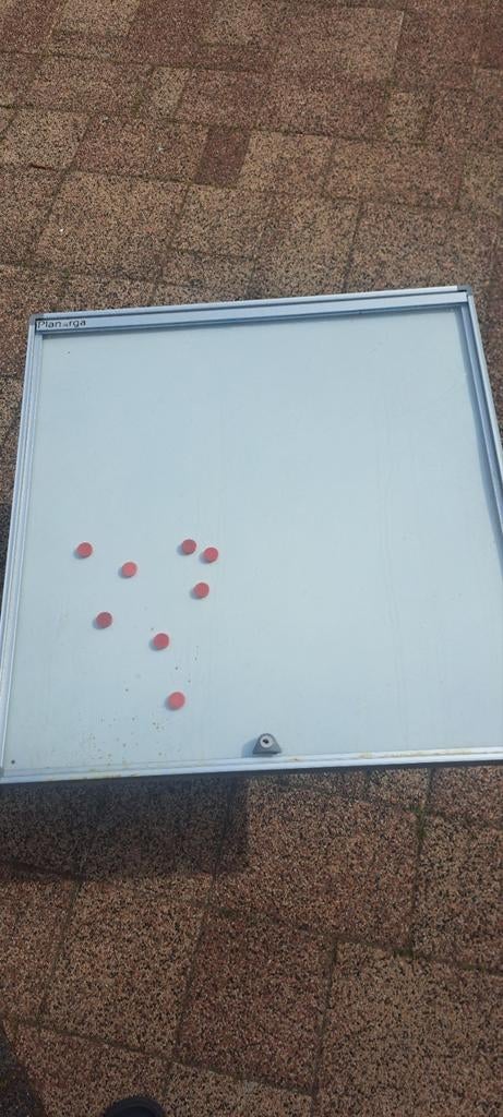 Planorga Vitrine / Whiteboard 63x66cm, Gebruikt, Overige materialen, Minder dan 25 cm, Minder dan 100 cm