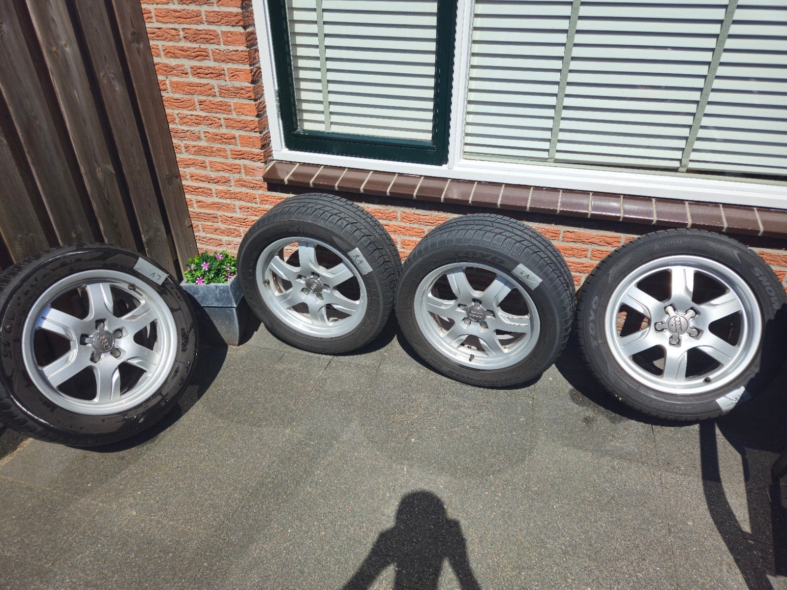 Winterbanden en velgen voor Audi A5 - 235/50R17, Ophalen, Gebruikt, Banden en Velgen, 17 inch