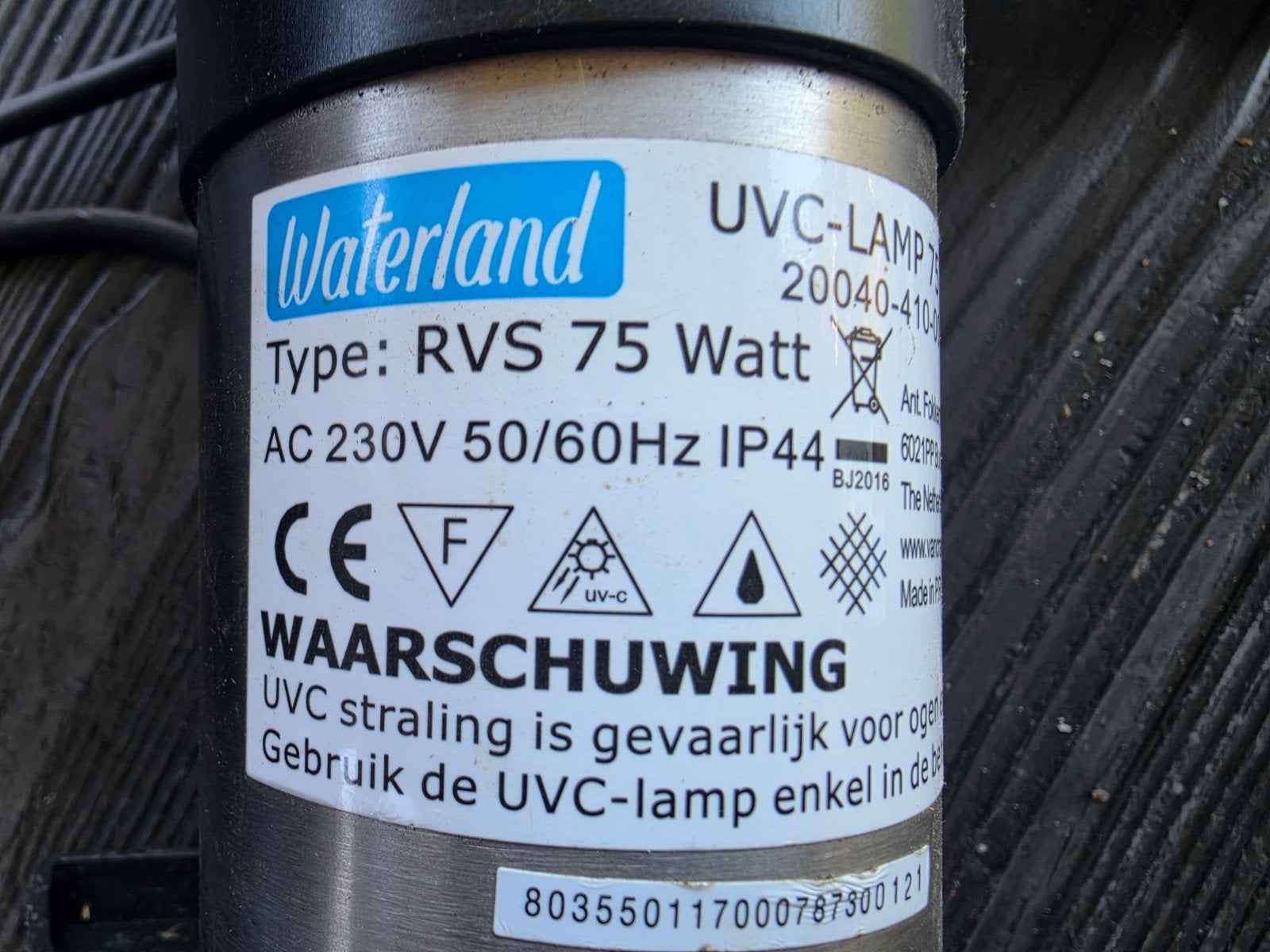 Waterland UVC-lamp RVS 75 Watt met 3 voerautomaten, Ophalen of Verzenden, Gebruikt