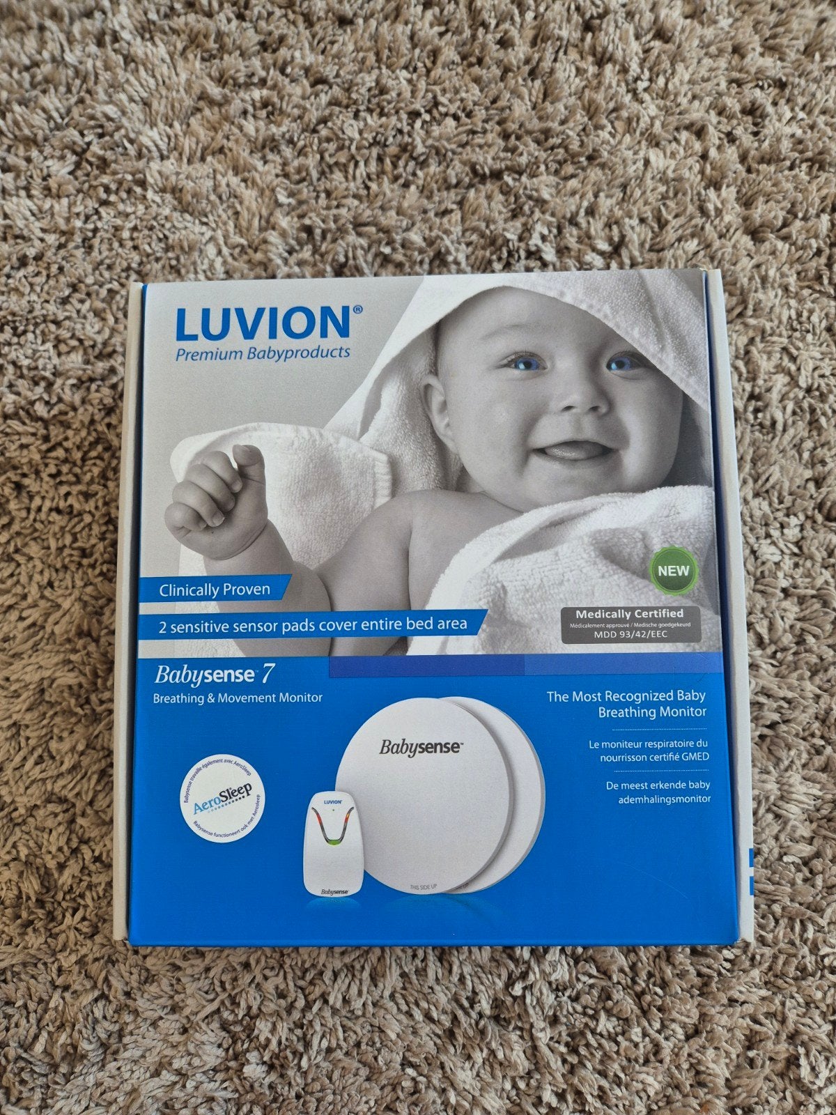 Luvion Babysense 7 Ademhalingsmonitor - Zo goed als nieuw, Kinderen en Baby's, Ophalen of Verzenden, Zo goed als nieuw, 250 meter of meer