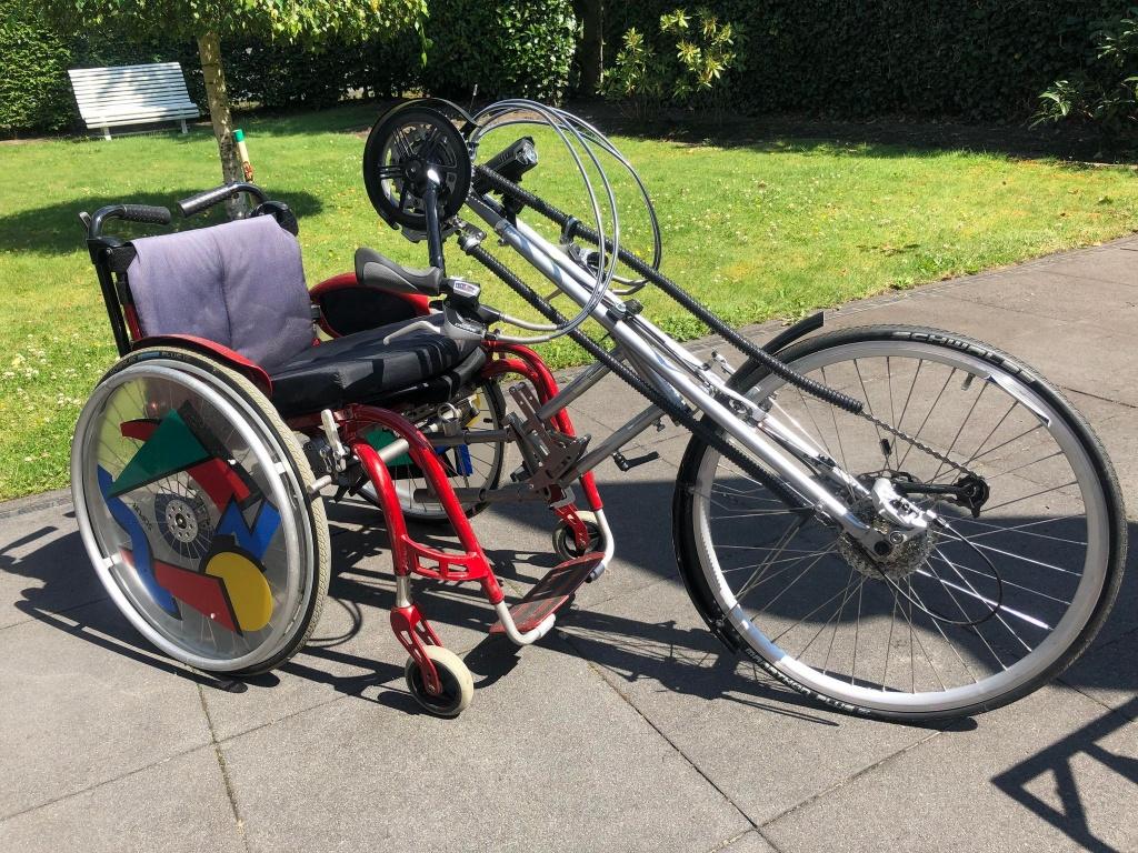 Sportrolstoel met handbike, Diversen, Rolstoelen, Ophalen, Gebruikt, Handbewogen rolstoel