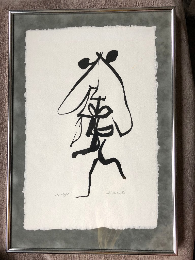 Lei Molin - "de aleph" -  litho 1987, Ophalen, 1950 - 1999, Mythologie, 35 cm