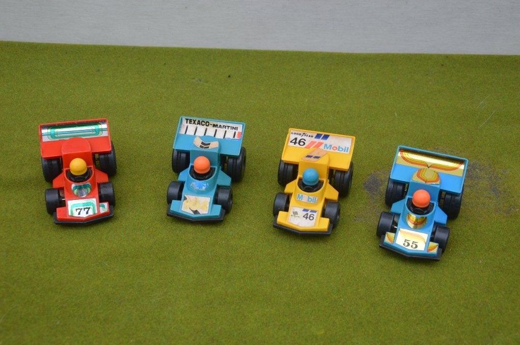 4 vintage raceauto`s uit de jaren 80 Toy Car Hong Kong, Ophalen of Verzenden, Gebruikt