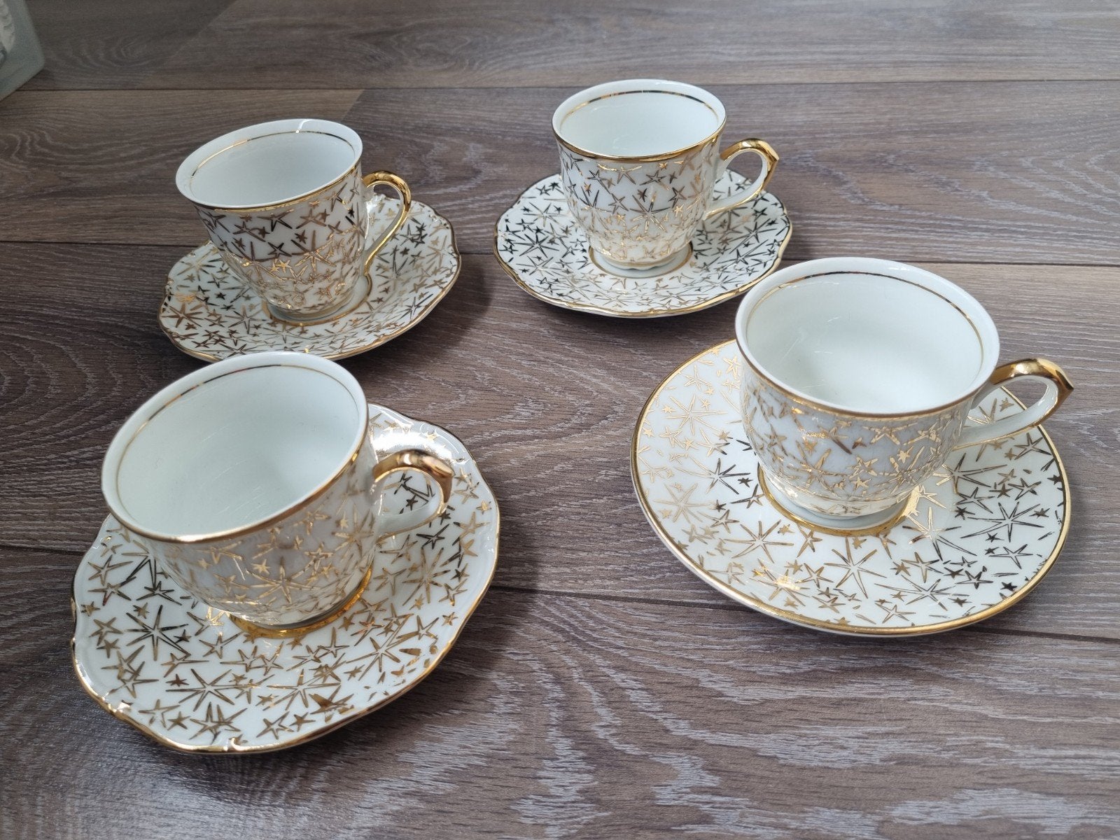 Set van 4 vintage espresso kopjes MZ Czechoslovakia, Ophalen of Verzenden