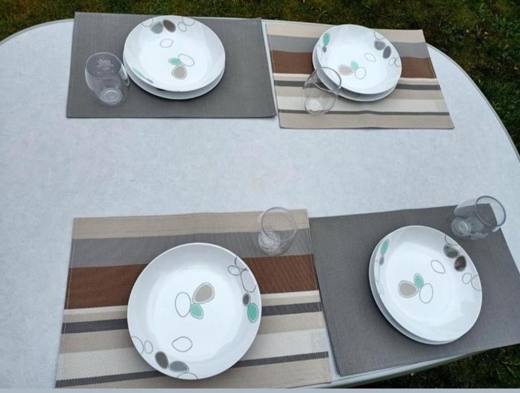 16-delig 4persoons camping servies Mepal Rosti Flow Pebbles, Ophalen of Verzenden