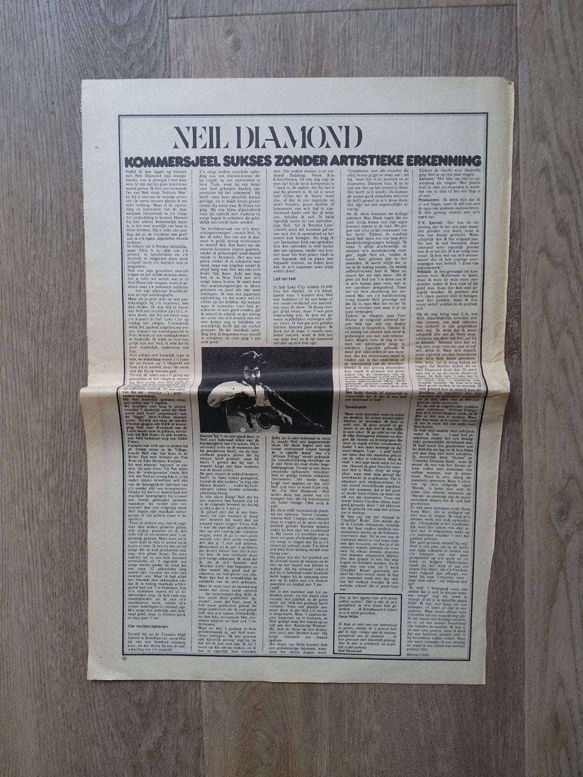 Neil Diamond:   A3  formaat  sept  1972, Verzamelen, Ophalen of Verzenden, Foto of Kaart