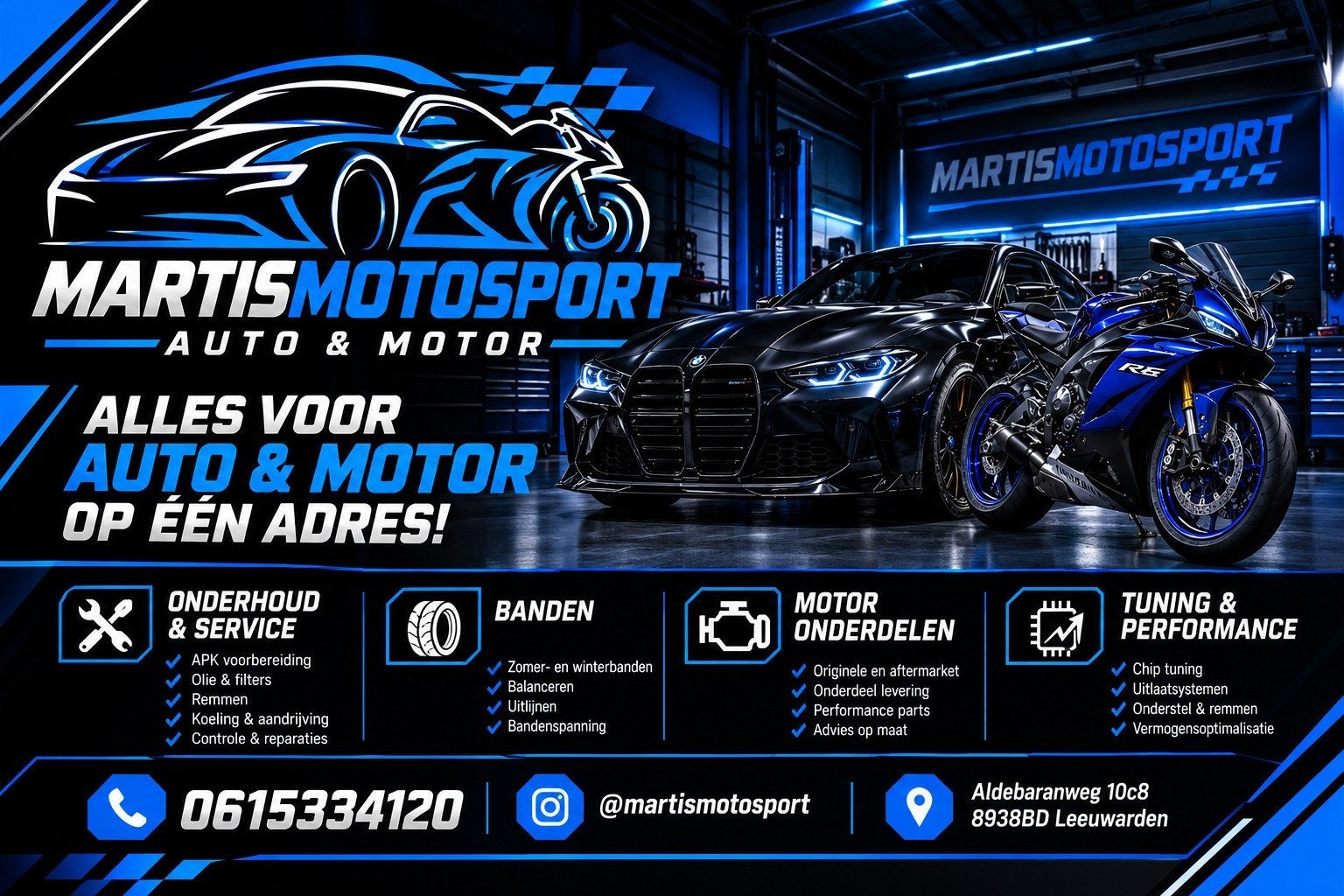 MARTISMOTOSPORT | AUTO & MOTOR | ONDERHOUD • TUNING • BANDEN, Ophalen of Verzenden