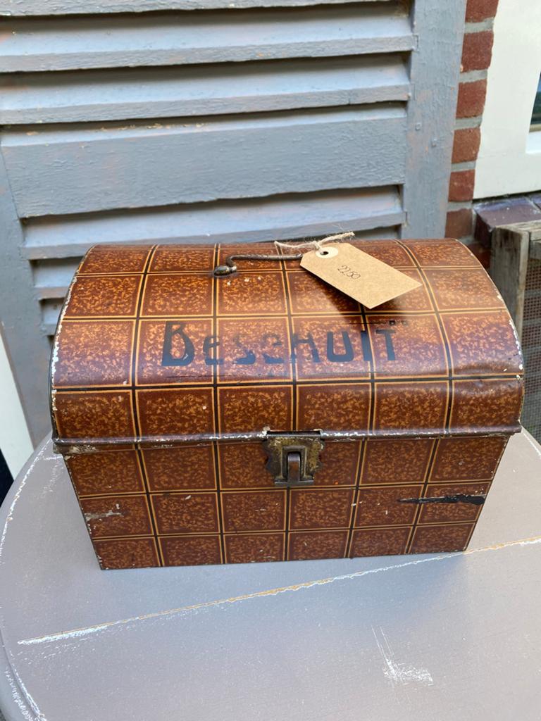 Leuk Oud Beschuitblik, Trommel, Brocante, Antiek, Ophalen, Beschuit