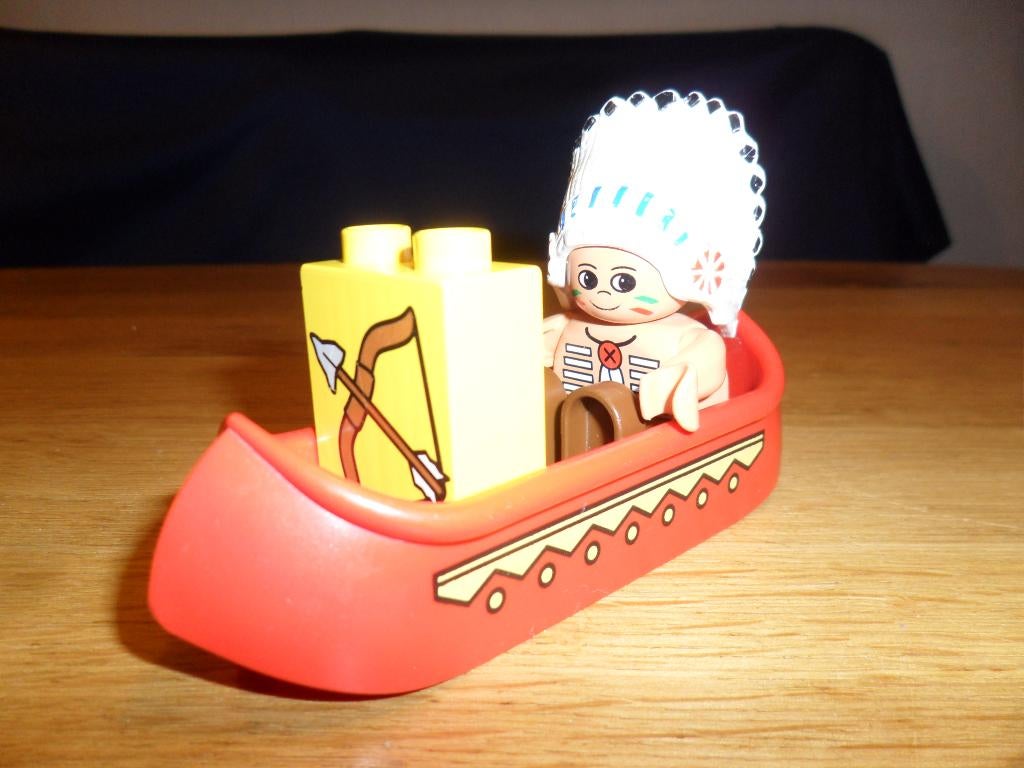 Duplo indiaan met kano, Ophalen of Verzenden, Zo goed als nieuw, Complete set, Duplo