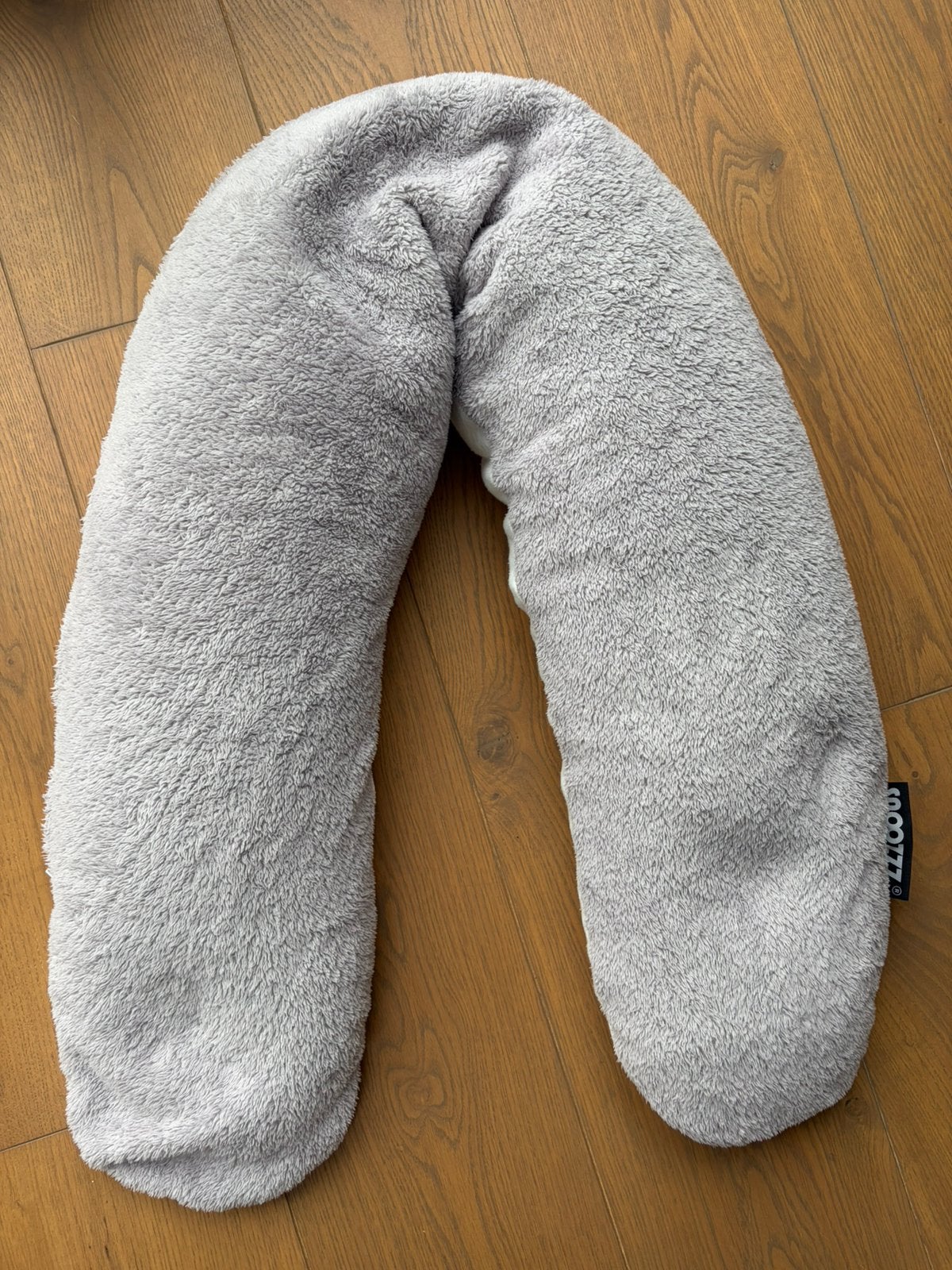 Snoozzz zwangerschapskussen wit teddy grijs, Ophalen, Gebruikt