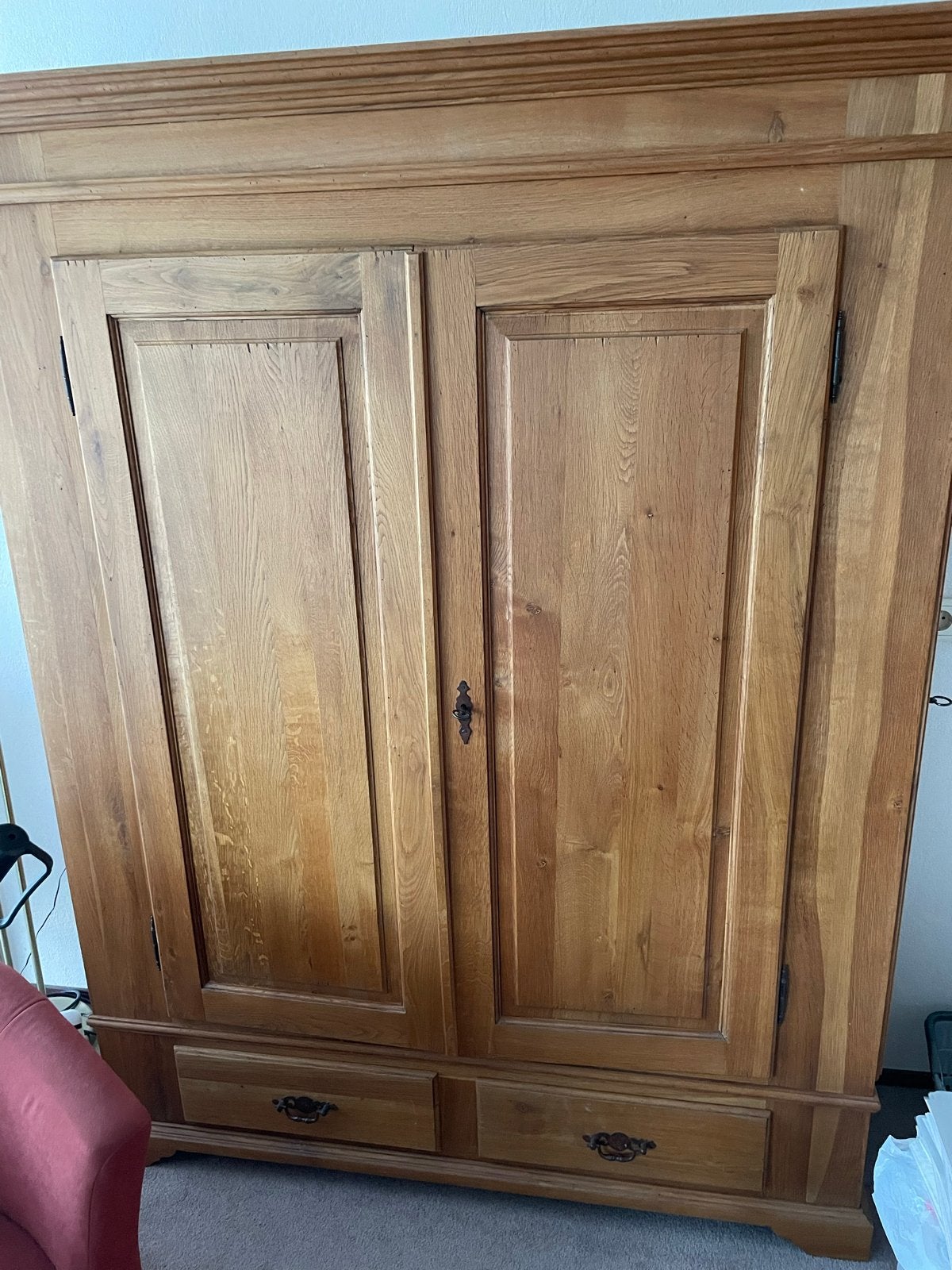 Massief blank eiken kast, Huis en Inrichting, Ophalen, Gebruikt, 100 tot 150 cm, 200 cm of meer