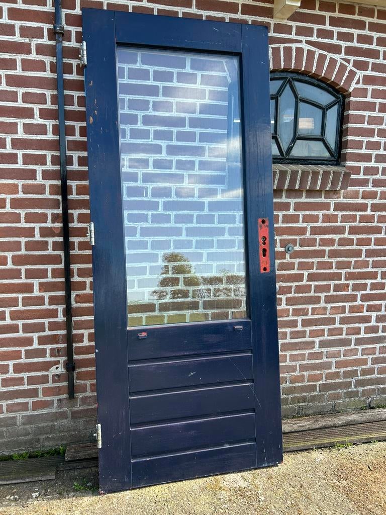 Hardhouten achterdeur 82,8x201,5cm., Ophalen, Gebruikt, 80 tot 100 cm, Buitendeur