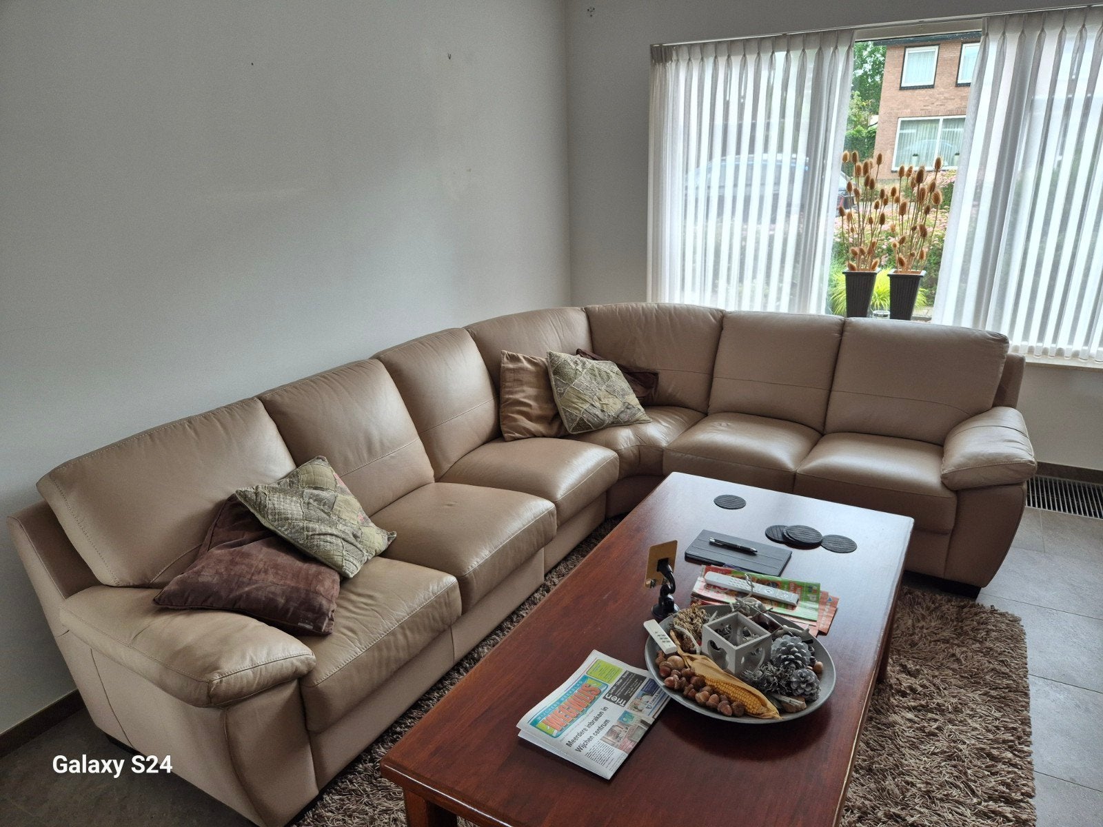Bankstel zo goed als nieuw., Huis en Inrichting, Banken | Bankstellen, Ophalen, Zo goed als nieuw, 75 tot 100 cm, Leer