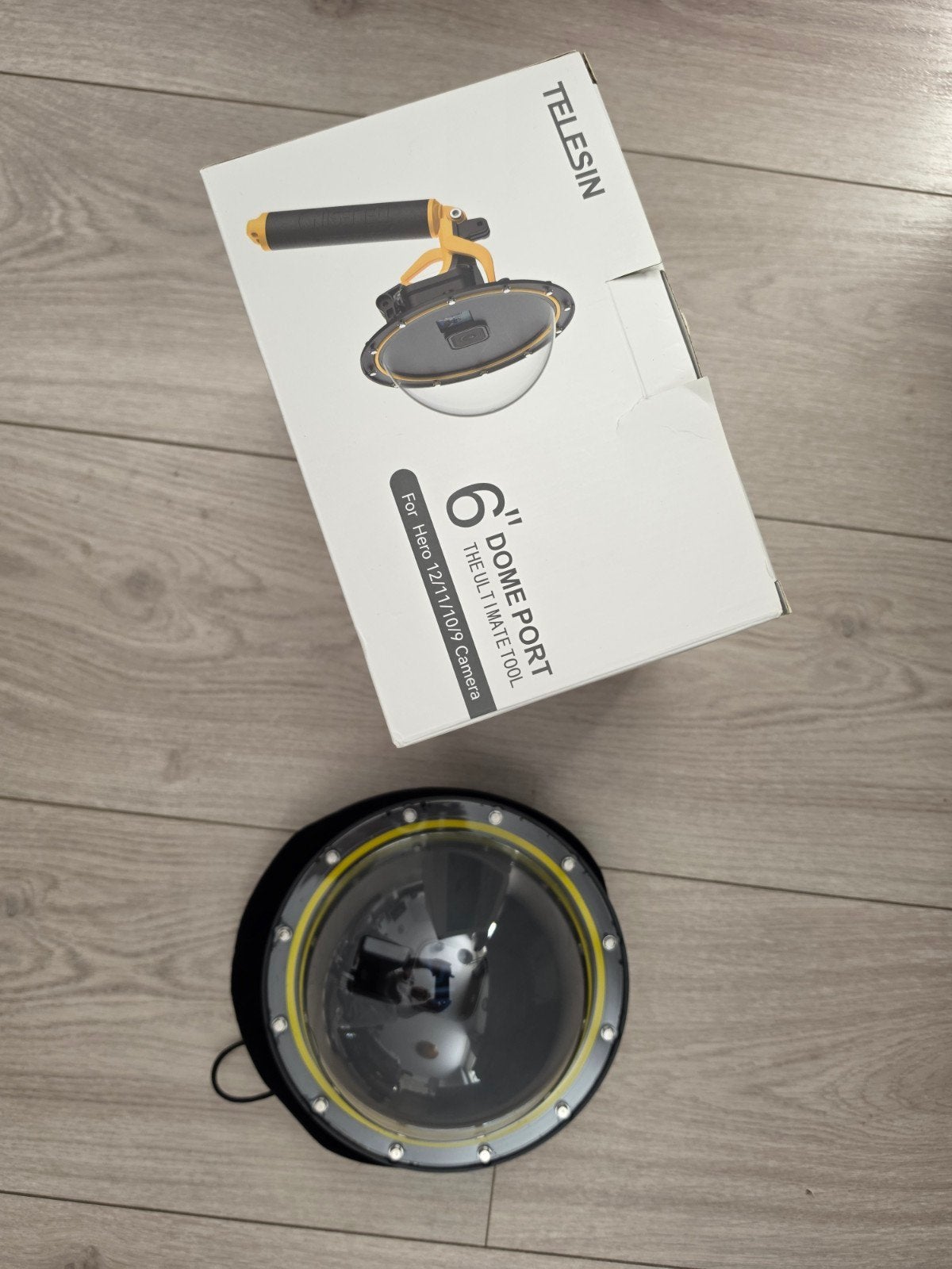 Telesin 6" Dome Port voor GoPro Hero 9/10/11/12, Meer dan 40 meter, Dome port, Inclusief originele verpakking, Ophalen of Verzenden