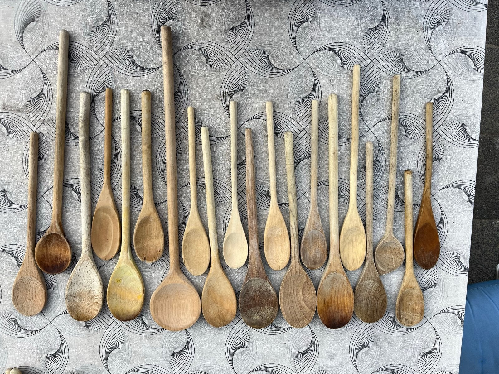 16 Houten Lepels - Diverse Maten en Stijlen, Antiek en Kunst, Ophalen