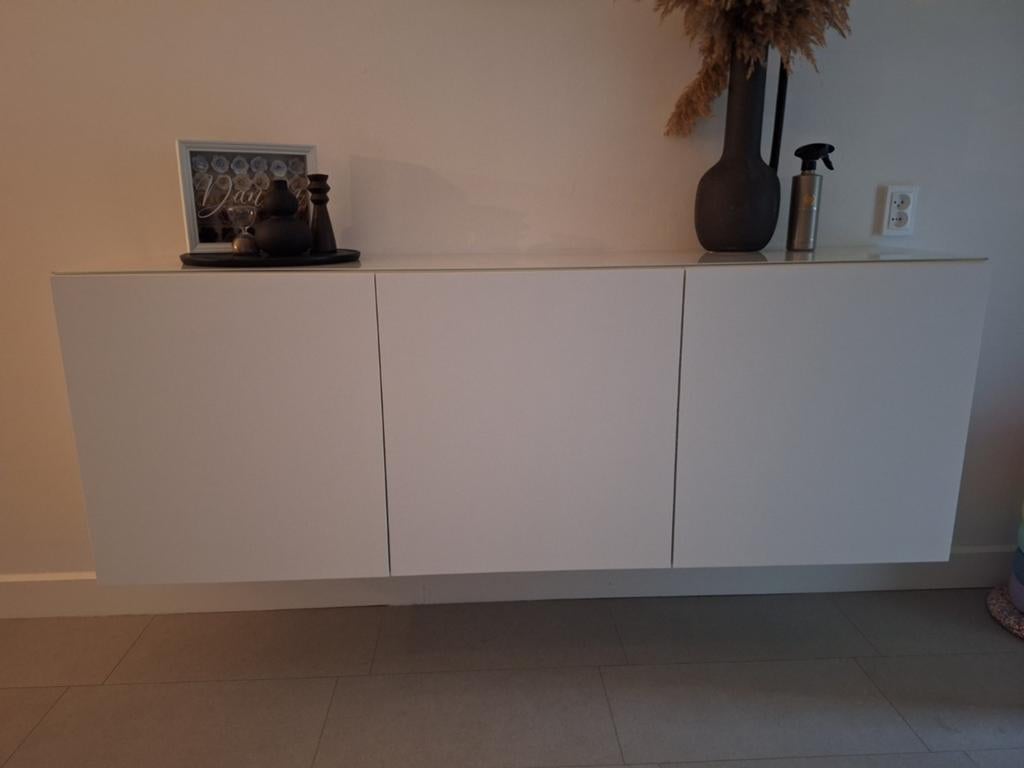 Witte Dressoir (IKEA 180cm), Ophalen, Met deur(en), 150 tot 200 cm, Glas