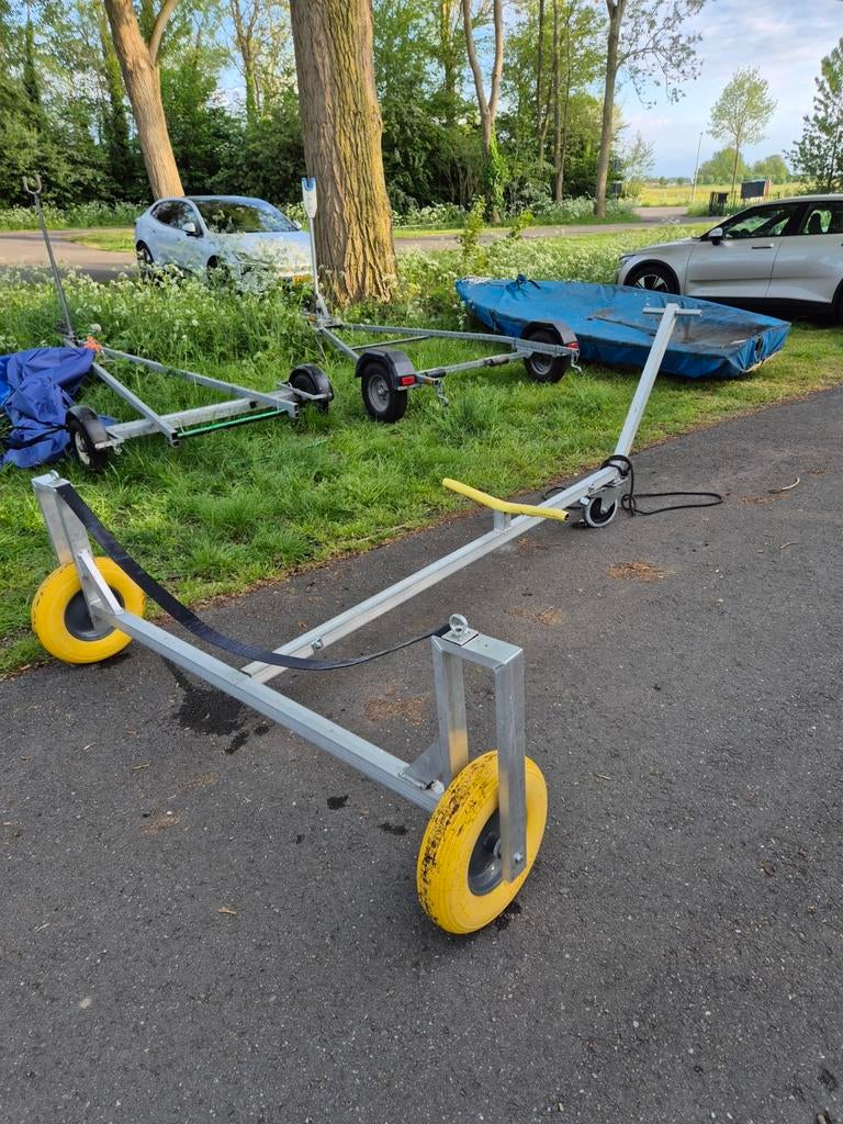 Aluminium strandtrailer voor kleine boten, Watersport en Boten, Ophalen, Gebruikt, Overige typen, Zeilboot of Motorboot