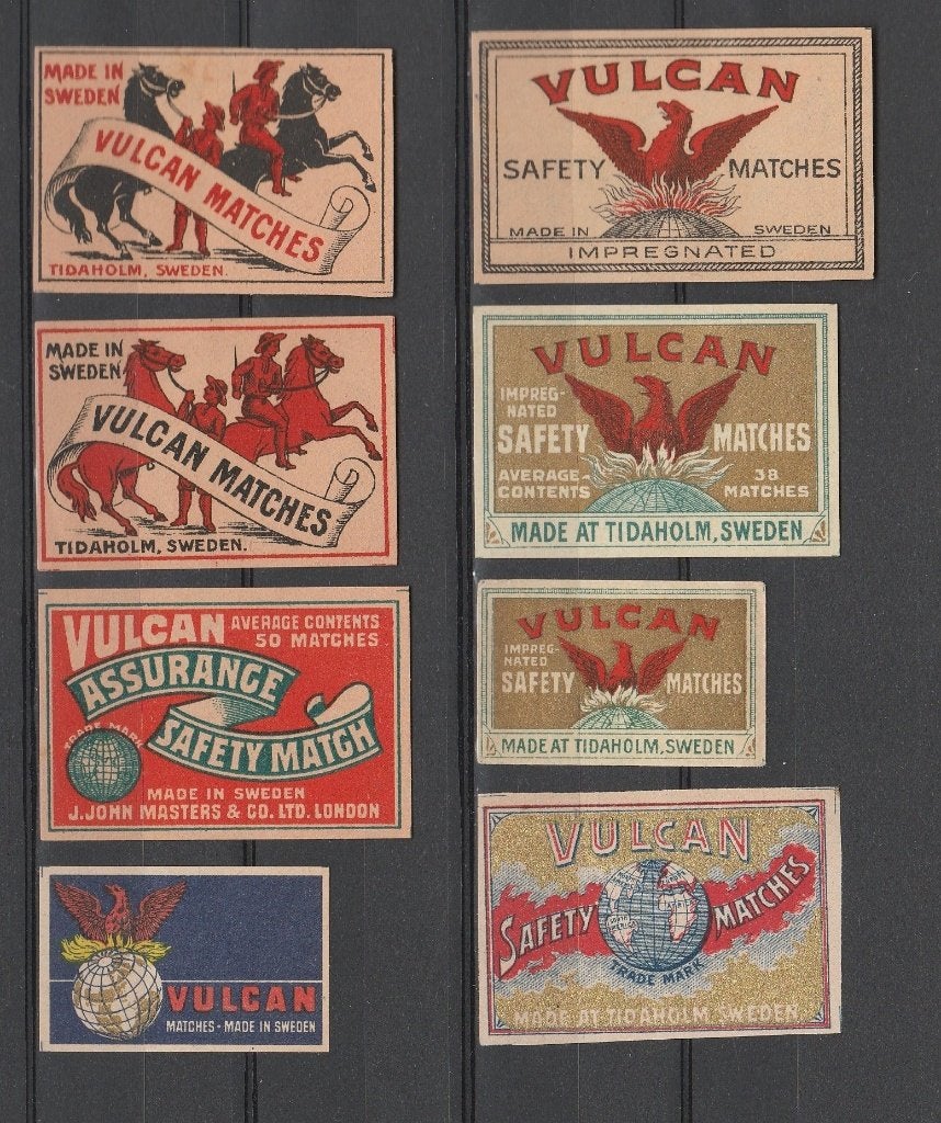 Lucifermerken, Vulcan   (524), Ophalen of Verzenden, Zo goed als nieuw, Luciferdoosjes of -merken