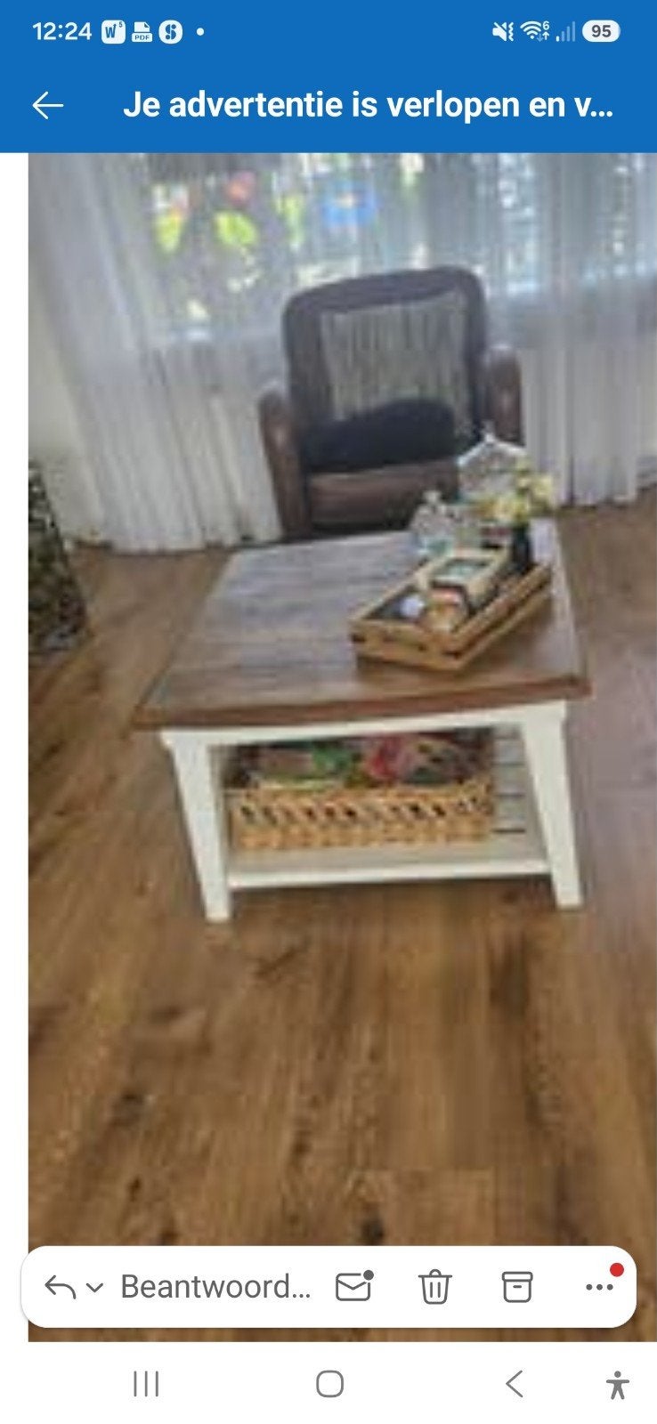 Riviera Maison Salontafel 80x80 cm, Ophalen, 50 – 75, Gebruikt, 50 tot 100 cm