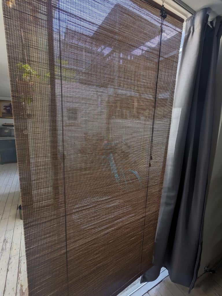 Bamboo window blinds 90cm X 185cm set of 2., Ophalen, Hout