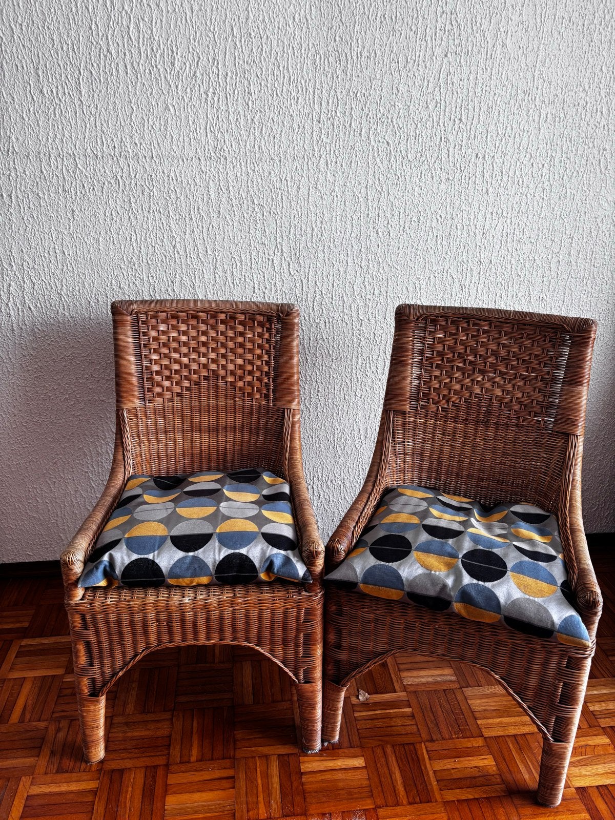 Set van 2 rotan stoelen met kussens, Ophalen