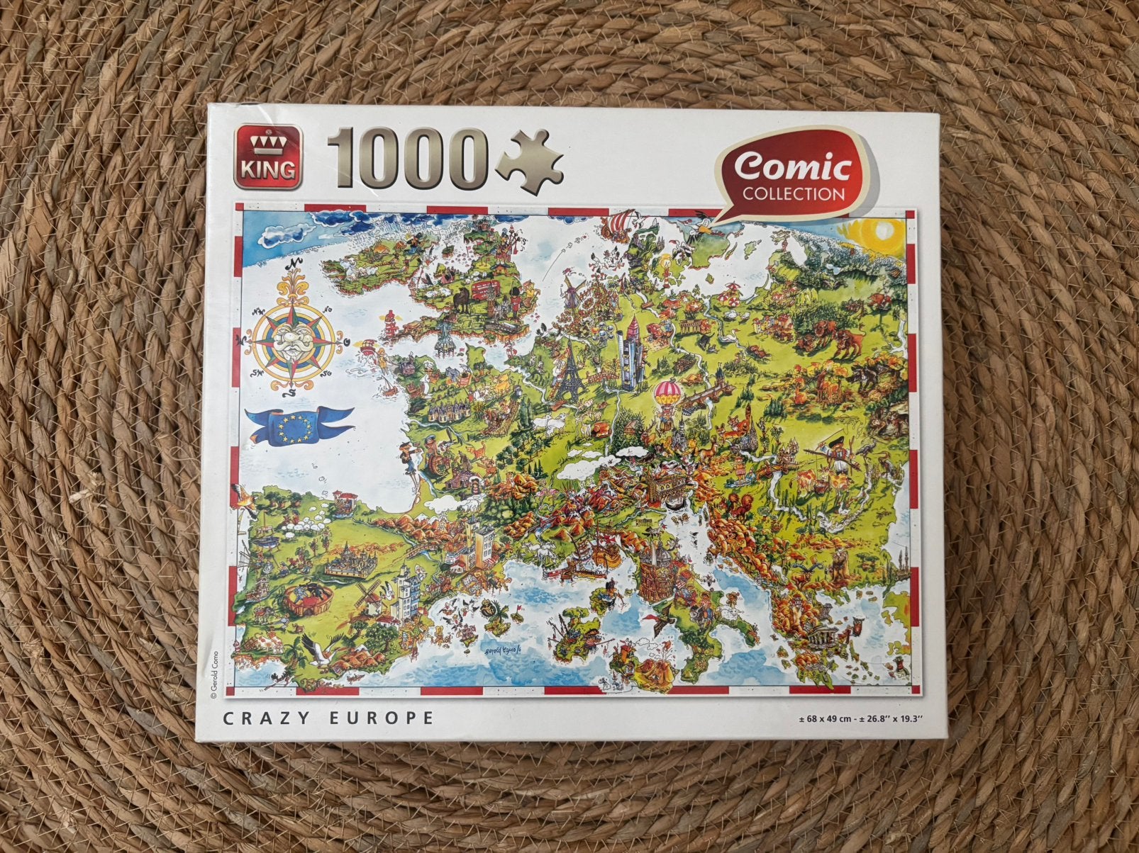 King puzzel | crazy Europe, Ophalen of Verzenden, 500 t/m 1500 stukjes, Gebruikt, Legpuzzel
