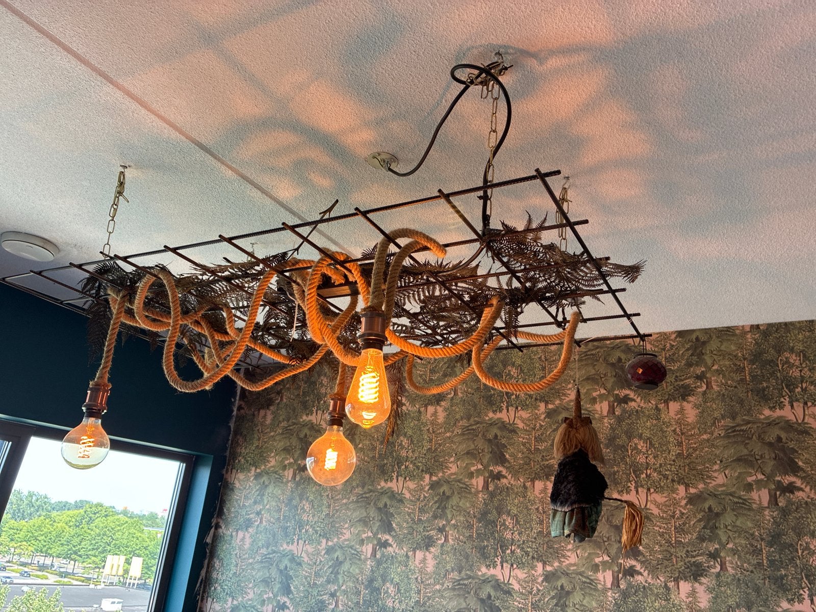 Hanglamp betonrek met touwen, Huis en Inrichting, Lampen | Hanglampen, Ophalen