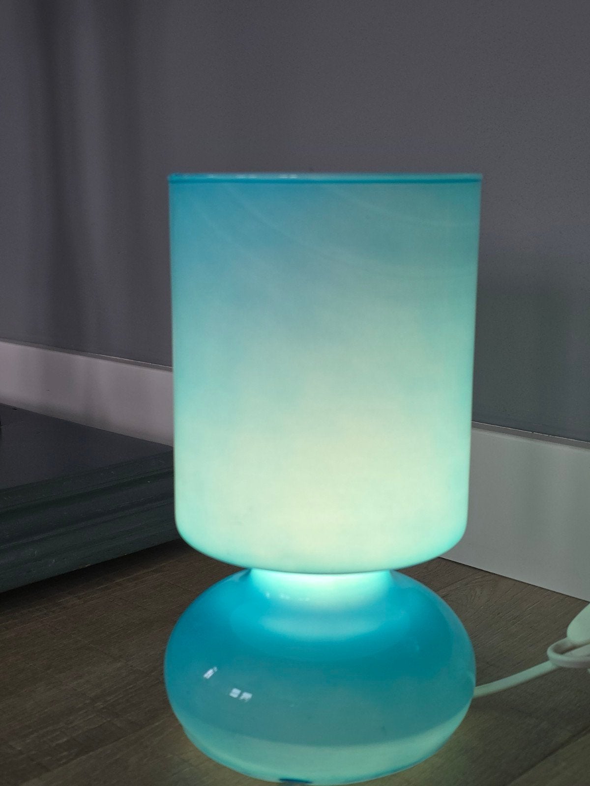Vintage blauw turquoise IKEA Lykta tafellamp bureaulamp €35, Blauw, Bureaulamp, Vintage, E14 (klein)