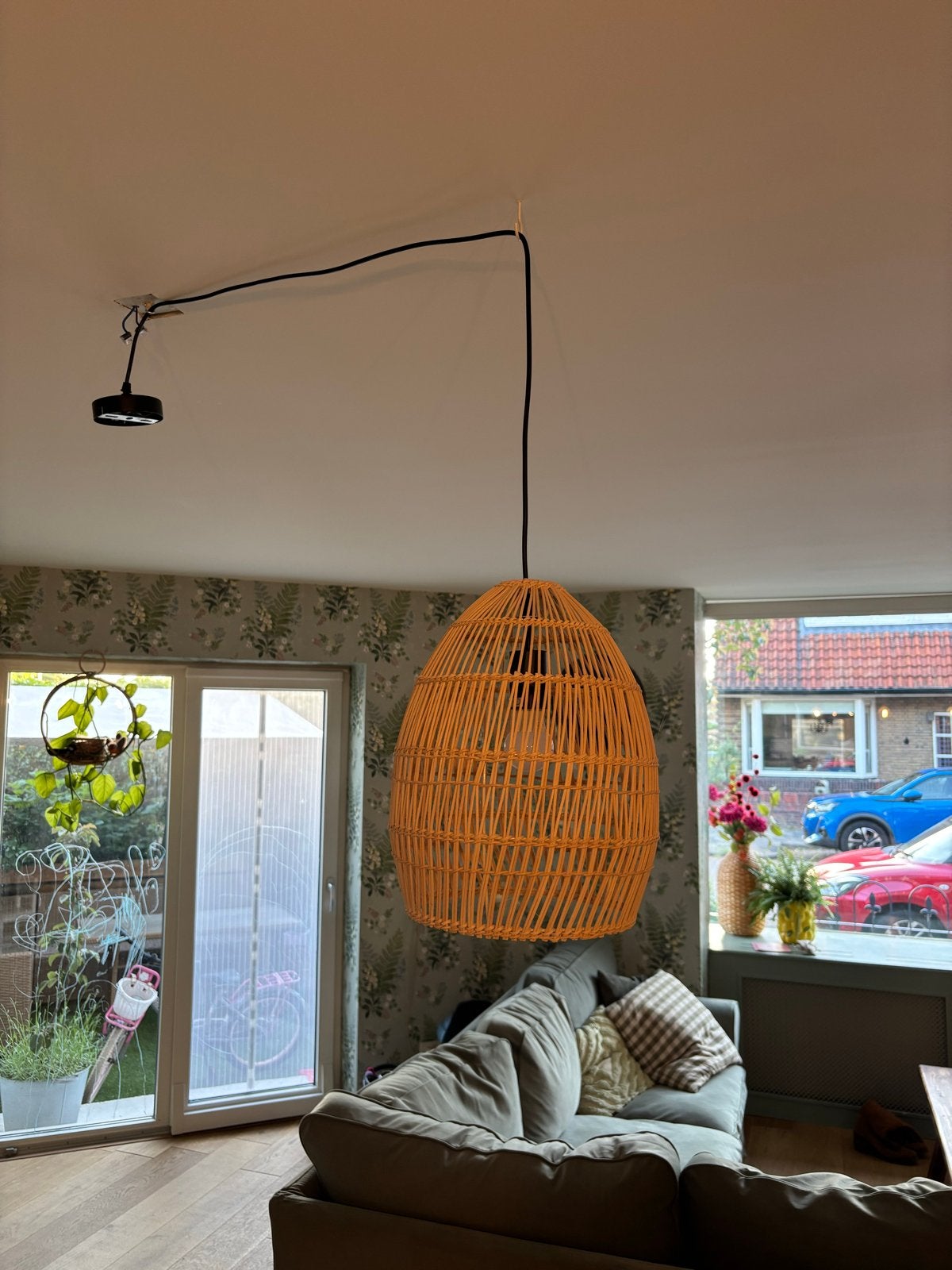 Rotan hanglamp - Boheemse stijl Sarah- Leenbakker, Ophalen, Zo goed als nieuw, Overige materialen, 75 cm of meer
