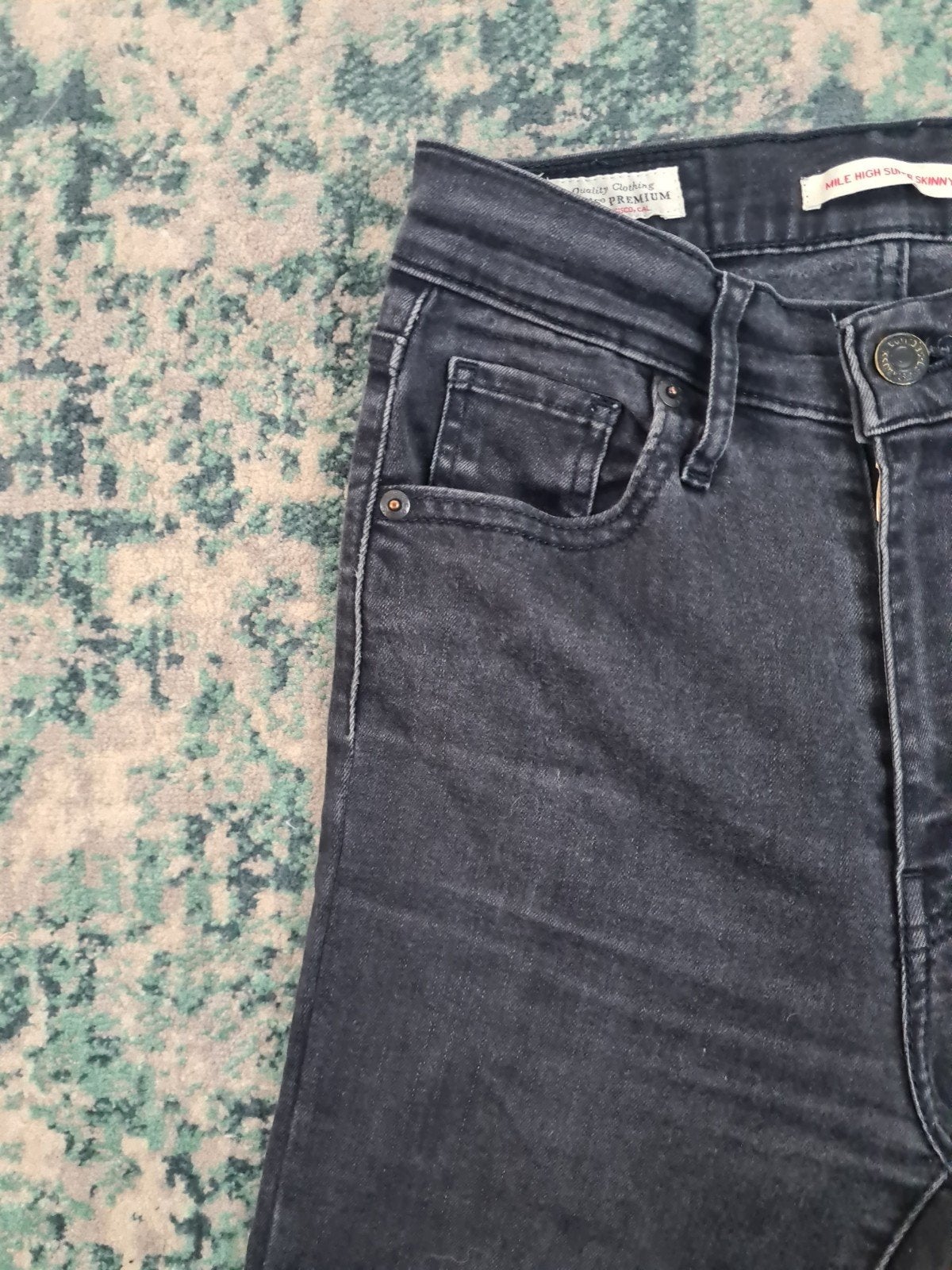 Levi's mile high super skinny W25 L32 Dames Tulsi2532 Zwart, Zwart, Ophalen of Verzenden, Zo goed als nieuw, W30 - W32 (confectie 38/40)