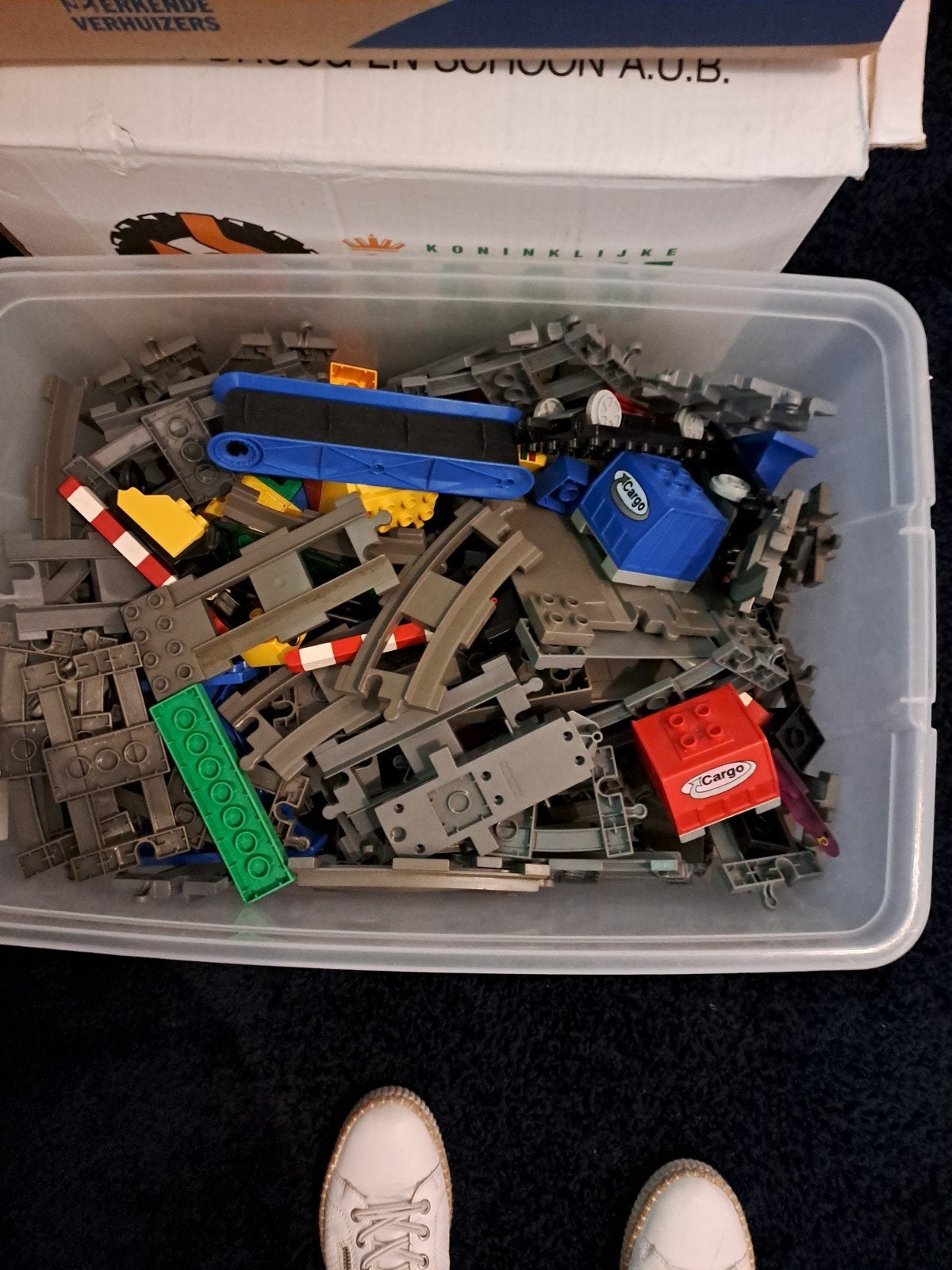Grote partij LEGO Duplo treinrails en bouwstenen