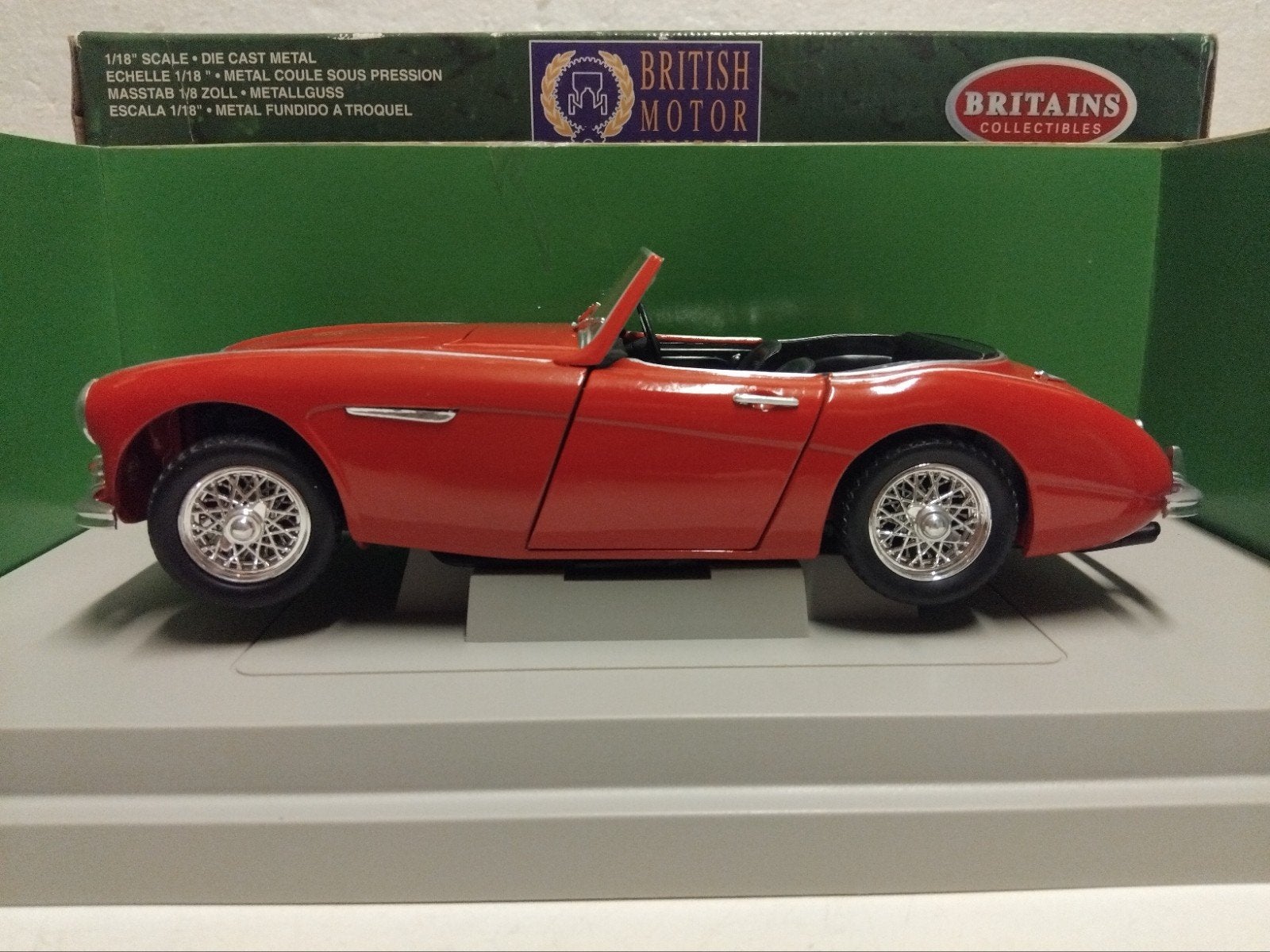 Austin Healey 3000 MKII Roadster 1961 ERTL Britain 1:18 KRD, Ophalen of Verzenden, Zo goed als nieuw, Auto, ERTL
