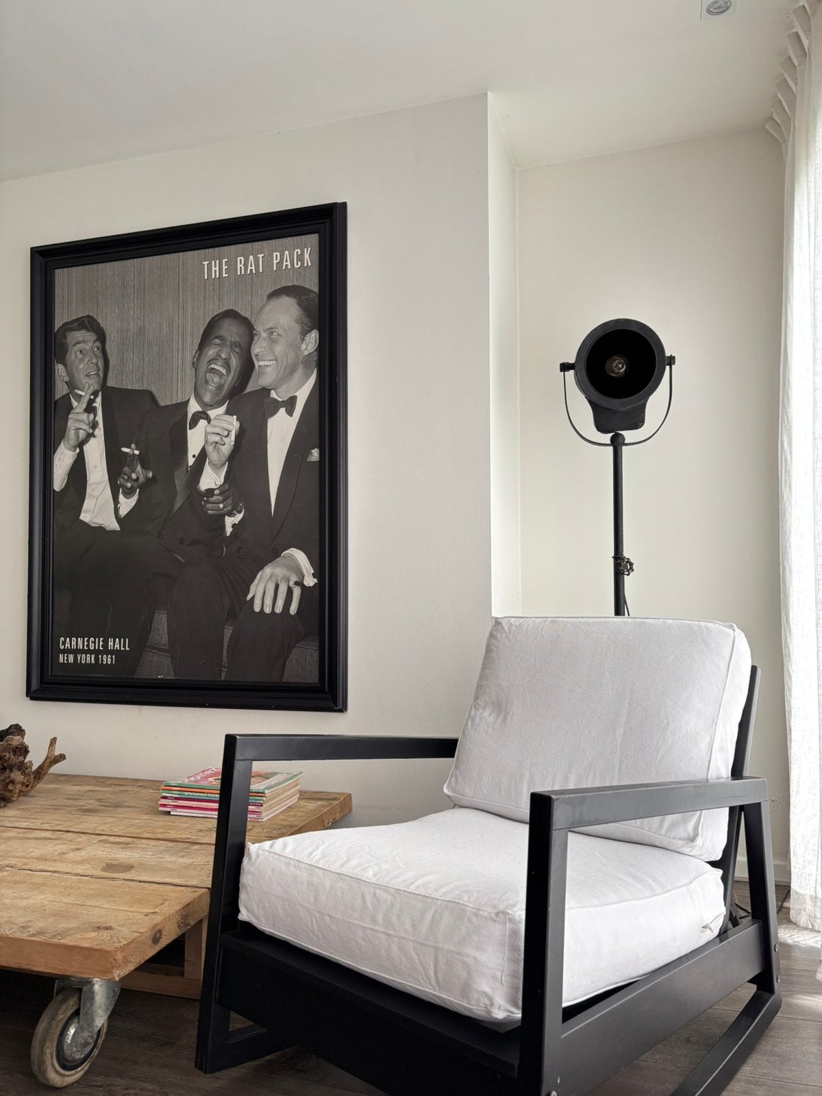 Houten (schommel) fauteuil(s), Huis en Inrichting, Fauteuils, Ophalen, Zo goed als nieuw, 75 tot 100 cm, 50 tot 75 cm
