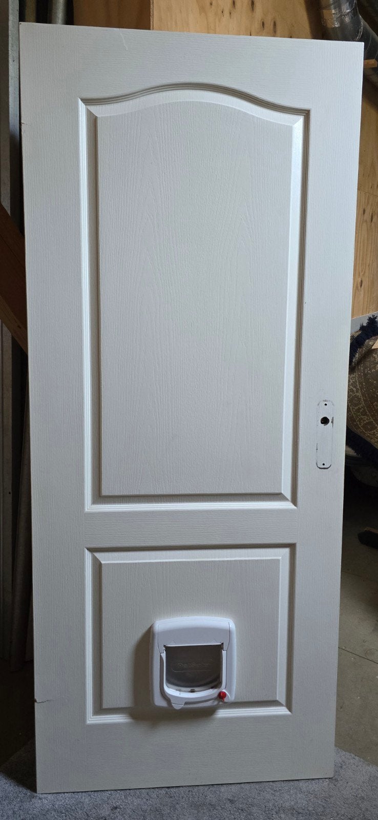 Kattenluik PetSafe 4 standen wit, incl binnendeur 201x83 cm, Dieren en Toebehoren, Ophalen of Verzenden